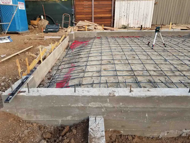 Rebar in place for the concrete slab