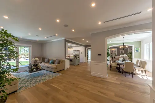 Living room with new hardwood flooring